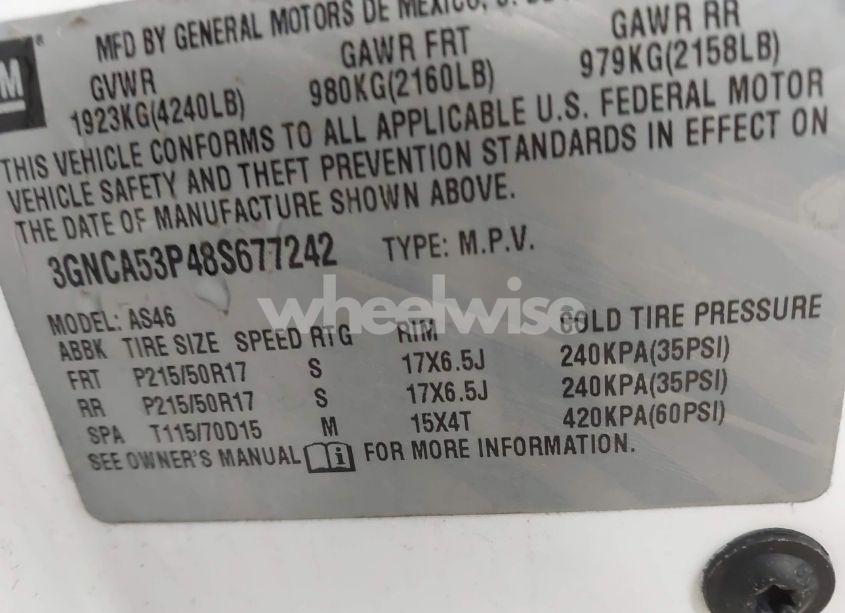 Photo 9 of 2008 Chevrolet Hhr LT (VIN 3GNCA53P48S677242)