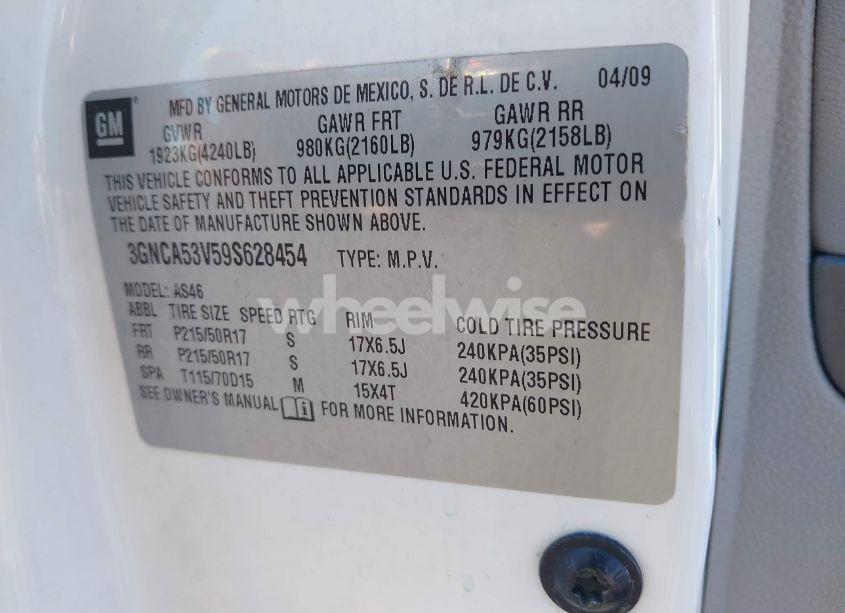 Photo 9 of 2009 Chevrolet Hhr LT (VIN 3GNCA53V59S628454)