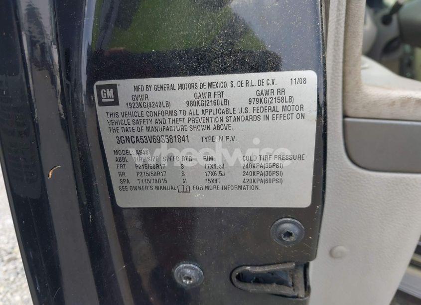 Photo 9 of 2009 Chevrolet Hhr LT (VIN 3GNCA53V69S581841)