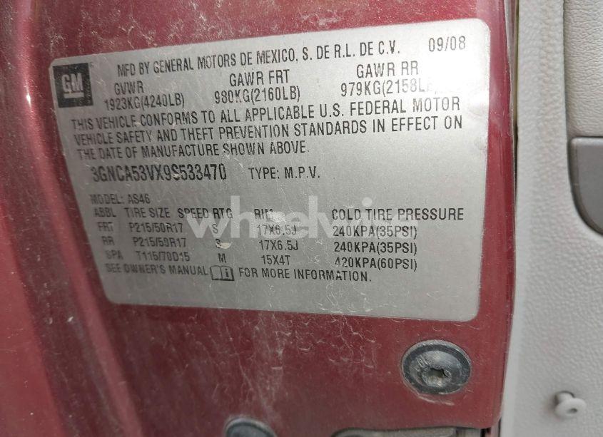 Photo 9 of 2009 Chevrolet Hhr LT (VIN 3GNCA53VX9S533470)