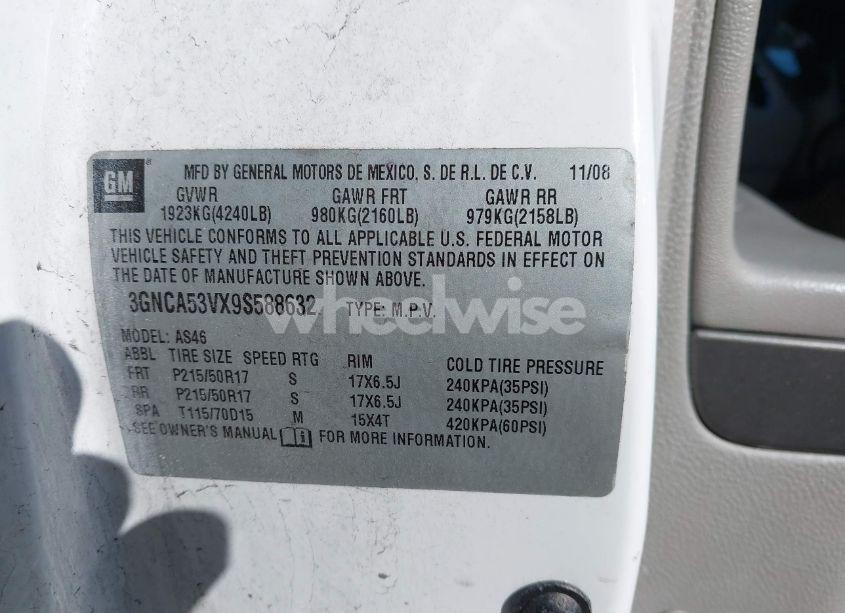 Photo 9 of 2009 Chevrolet Hhr LT (VIN 3GNCA53VX9S588632)