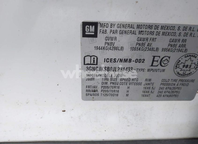 Photo 9 of 2018 Chevrolet Trax LS (VIN 3GNCJKSB0JL231433)