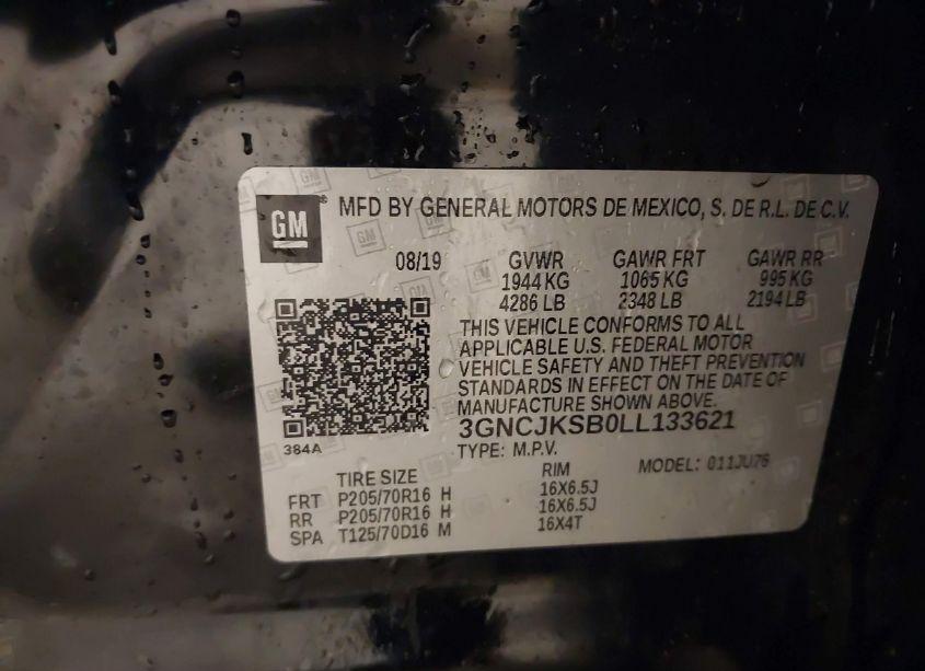 Photo 9 of 2020 Chevrolet Trax FWD LS (VIN 3GNCJKSB0LL133621)