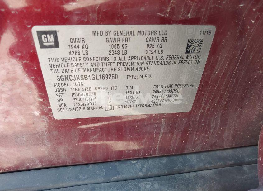 Photo 9 of 2016 Chevrolet Trax 1LS (VIN 3GNCJKSB1GL169260)