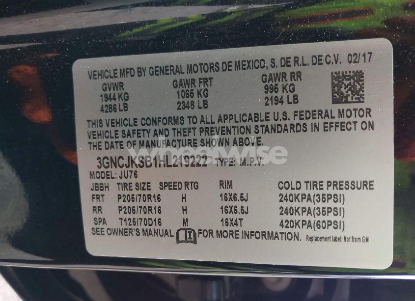 Photo 9 of 2017 Chevrolet Trax LS (VIN 3GNCJKSB1HL219222)