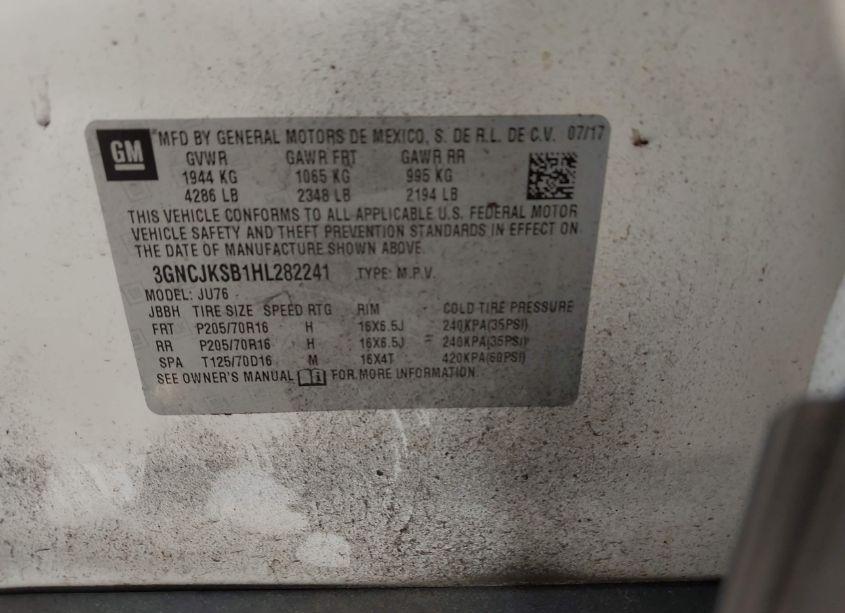 Photo 9 of 2017 Chevrolet Trax LS (VIN 3GNCJKSB1HL282241)