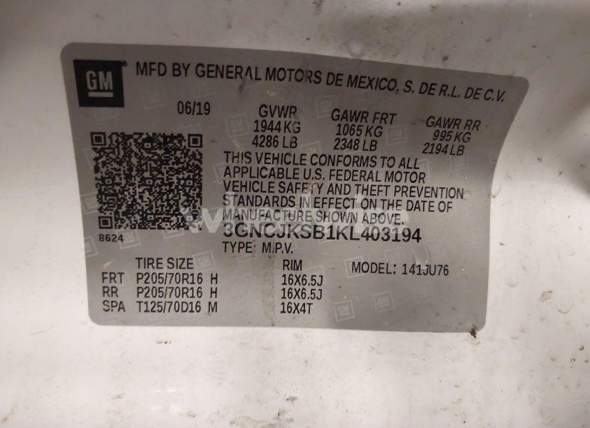 Photo 9 of 2019 Chevrolet Trax LS (VIN 3GNCJKSB1KL403194)