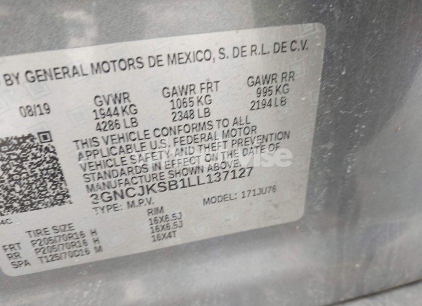 Photo 9 of 2020 Chevrolet Trax FWD LS (VIN 3GNCJKSB1LL137127)