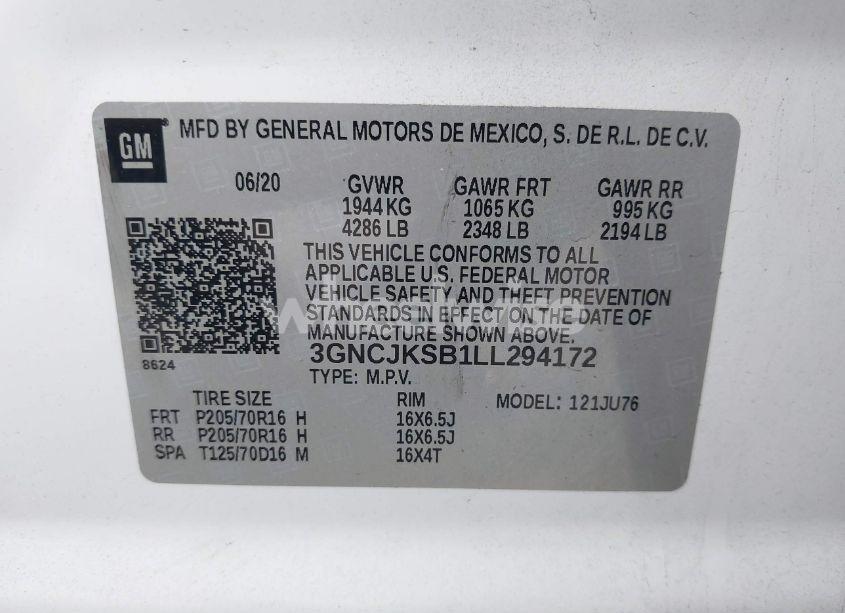 Photo 9 of 2020 Chevrolet Trax FWD LS (VIN 3GNCJKSB1LL294172)