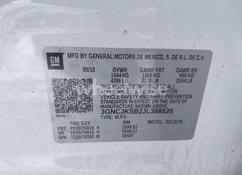 Photo 9 of 2018 Chevrolet Trax LS (VIN 3GNCJKSB2JL388526)