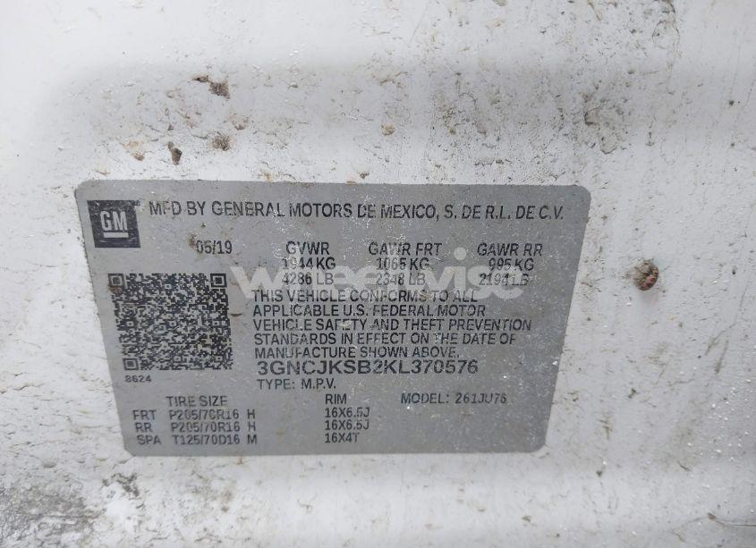 Photo 9 of 2019 Chevrolet Trax LS (VIN 3GNCJKSB2KL370576)