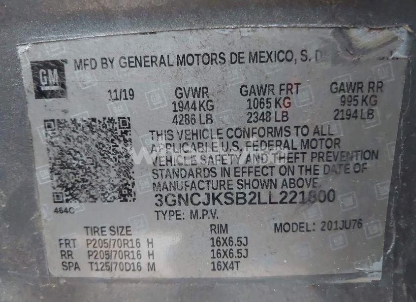 Photo 9 of 2020 Chevrolet Trax FWD LS (VIN 3GNCJKSB2LL221800)