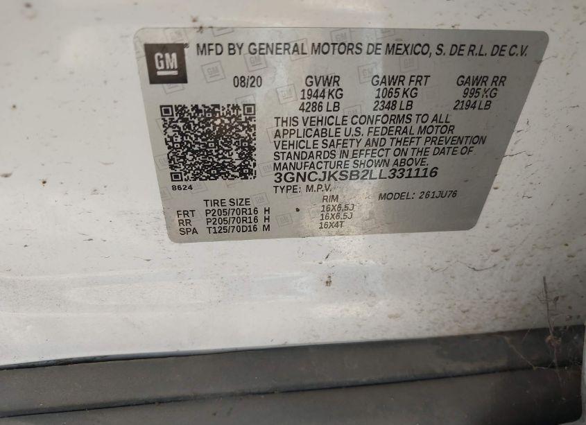 Photo 9 of 2020 Chevrolet Trax FWD LS (VIN 3GNCJKSB2LL331116)