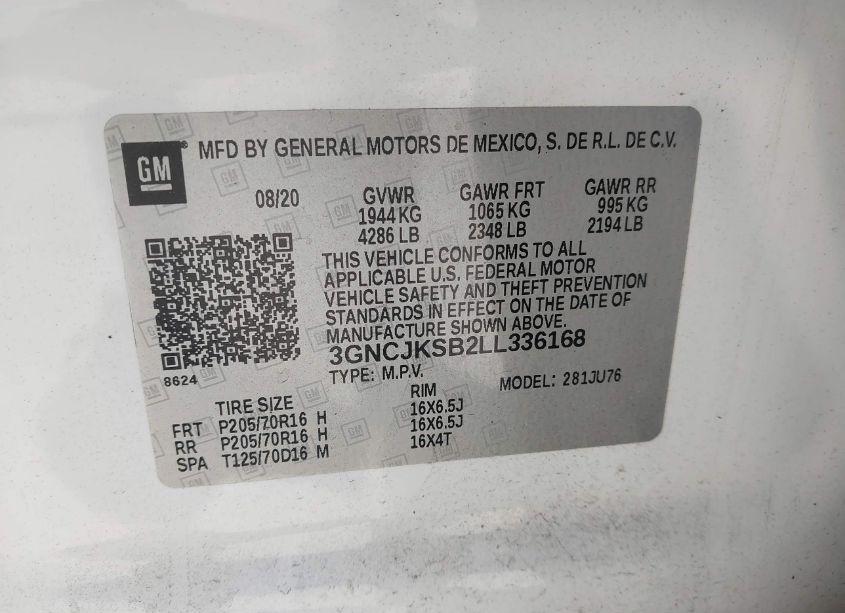 Photo 9 of 2020 Chevrolet Trax FWD LS (VIN 3GNCJKSB2LL336168)