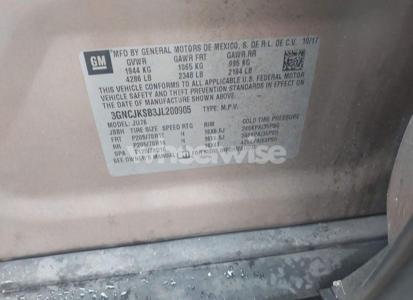 Photo 9 of 2018 Chevrolet Trax LS (VIN 3GNCJKSB3JL200905)