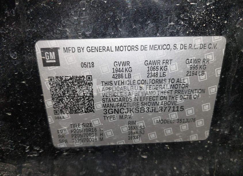 Photo 9 of 2018 Chevrolet Trax LS (VIN 3GNCJKSB3JL377115)