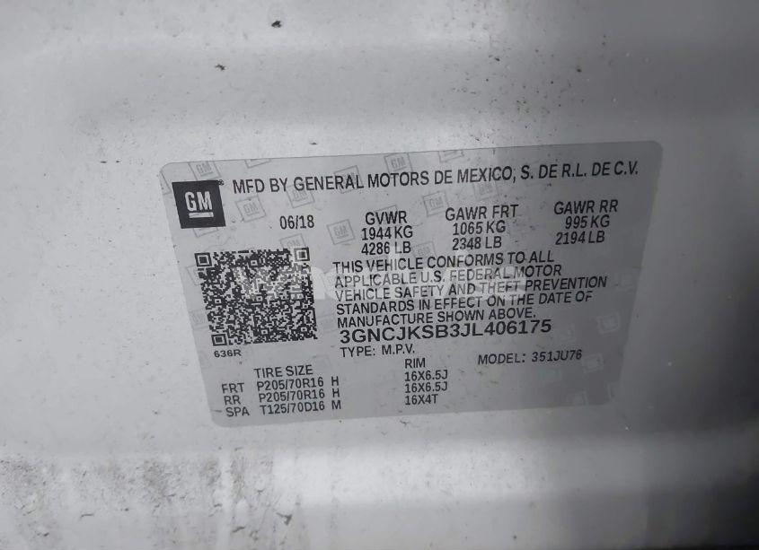 Photo 9 of 2018 Chevrolet Trax LS (VIN 3GNCJKSB3JL406175)