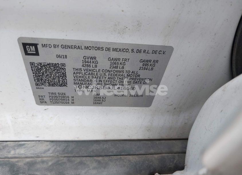 Photo 9 of 2018 Chevrolet Trax LS (VIN 3GNCJKSB3JL416060)