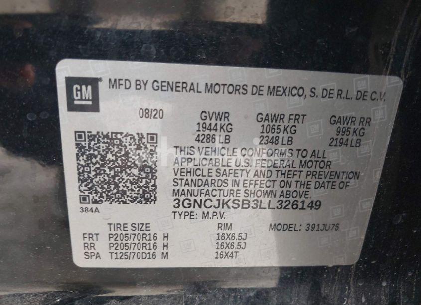 Photo 9 of 2020 Chevrolet Trax FWD LS (VIN 3GNCJKSB3LL326149)