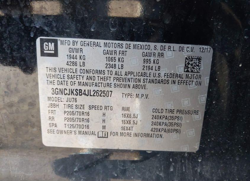 Photo 9 of 2018 Chevrolet Trax LS (VIN 3GNCJKSB4JL262507)