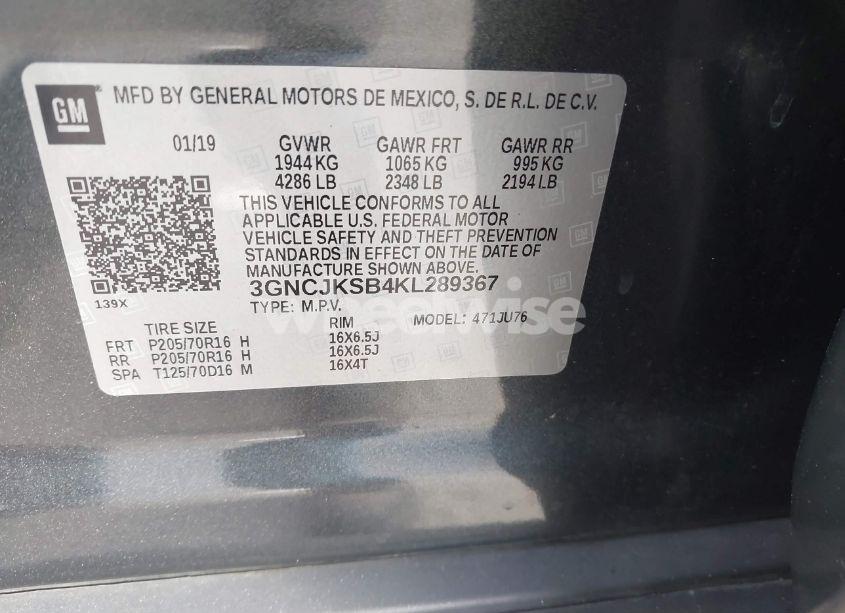 Photo 9 of 2019 Chevrolet Trax LS (VIN 3GNCJKSB4KL289367)