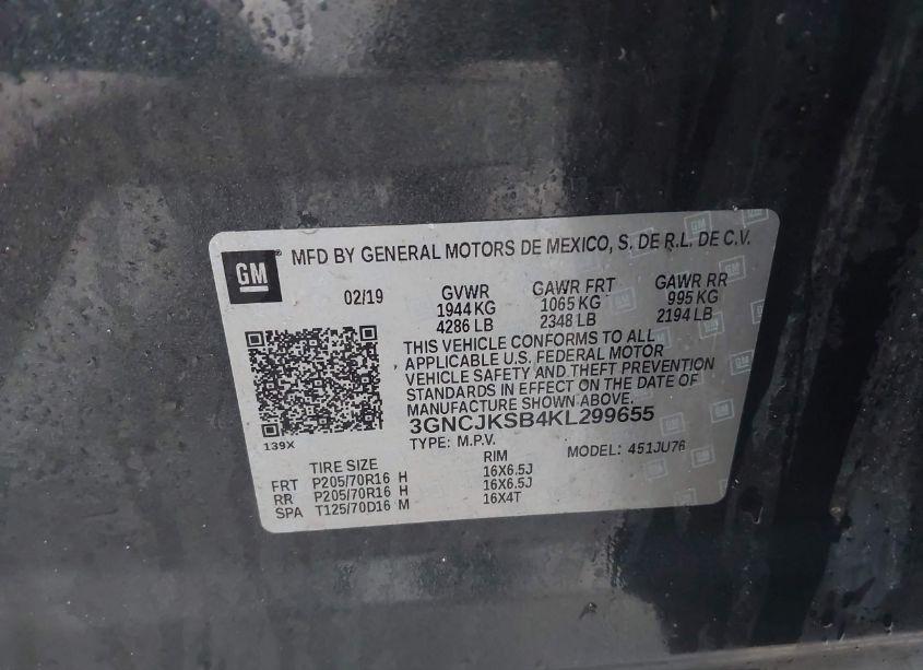 Photo 9 of 2019 Chevrolet Trax LS (VIN 3GNCJKSB4KL299655)