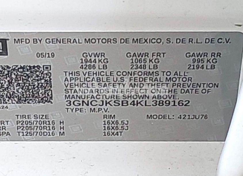 Photo 9 of 2019 Chevrolet Trax LS (VIN 3GNCJKSB4KL389162)