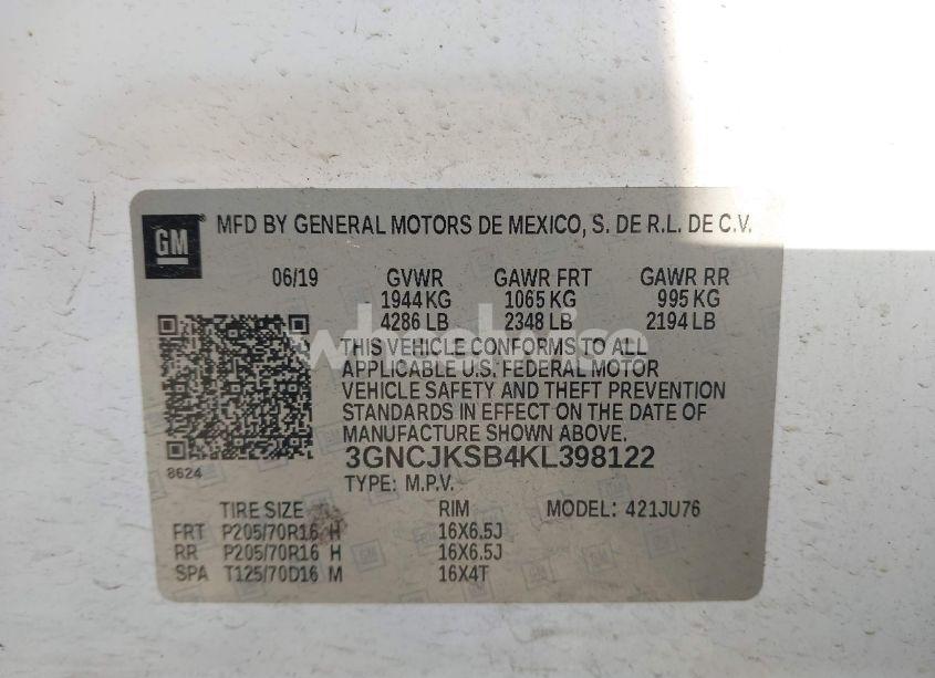 Photo 9 of 2019 Chevrolet Trax LS (VIN 3GNCJKSB4KL398122)