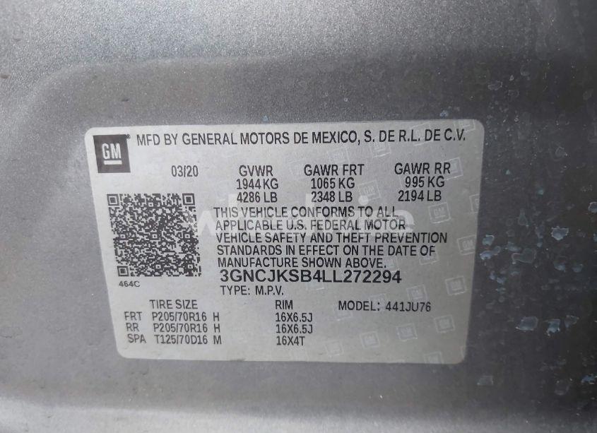 Photo 9 of 2020 Chevrolet Trax FWD LS (VIN 3GNCJKSB4LL272294)