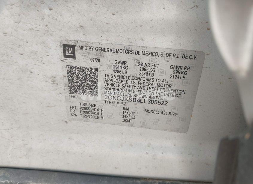 Photo 9 of 2020 Chevrolet Trax FWD LS (VIN 3GNCJKSB4LL305522)