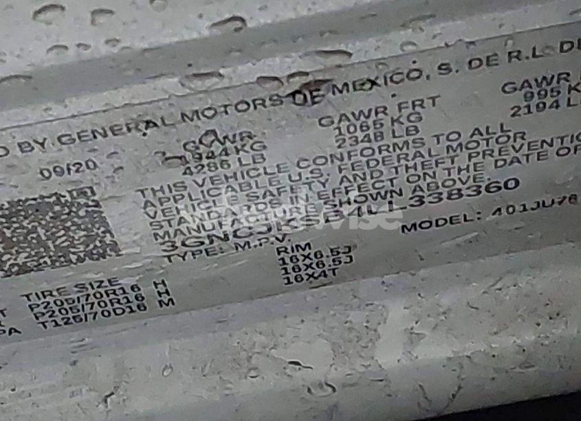 Photo 9 of 2020 Chevrolet Trax FWD LS (VIN 3GNCJKSB4LL338360)