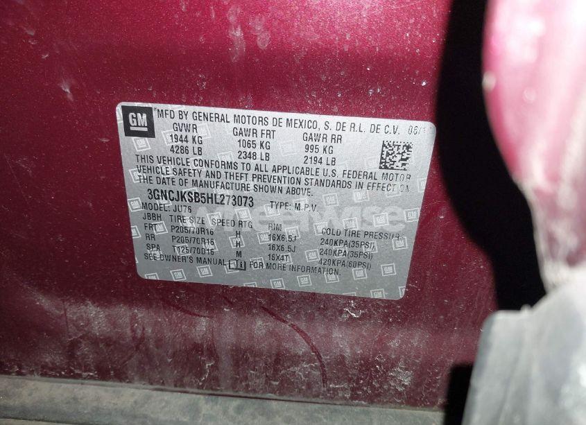 Photo 9 of 2017 Chevrolet Trax LS (VIN 3GNCJKSB5HL273073)