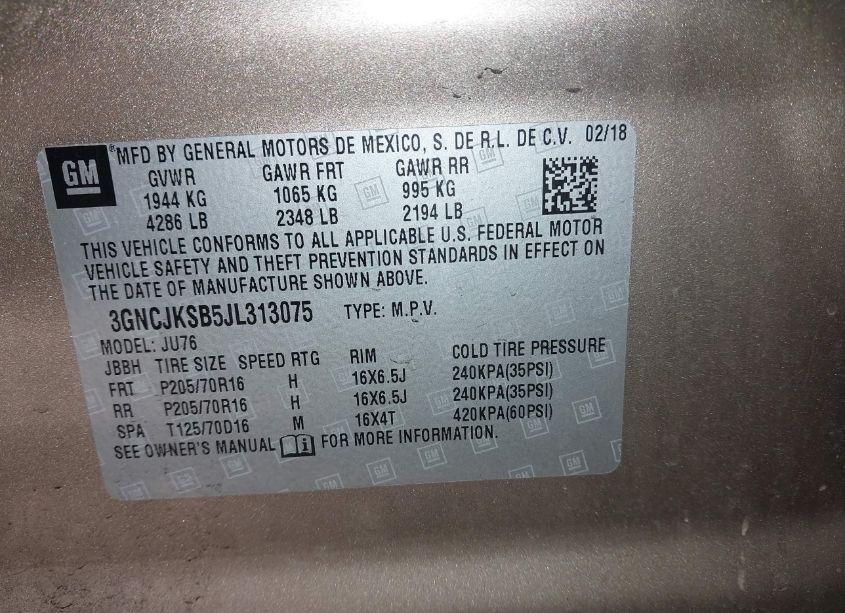 Photo 9 of 2018 Chevrolet Trax LS (VIN 3GNCJKSB5JL313075)