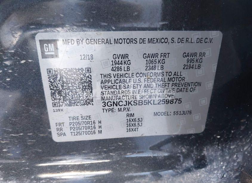 Photo 9 of 2019 Chevrolet Trax LS (VIN 3GNCJKSB5KL259875)