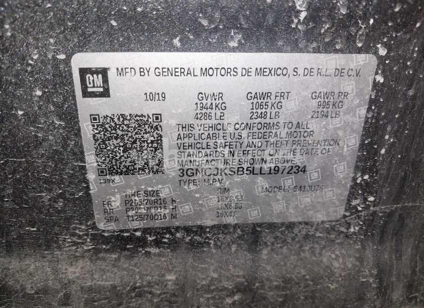 Photo 9 of 2020 Chevrolet Trax FWD LS (VIN 3GNCJKSB5LL197234)