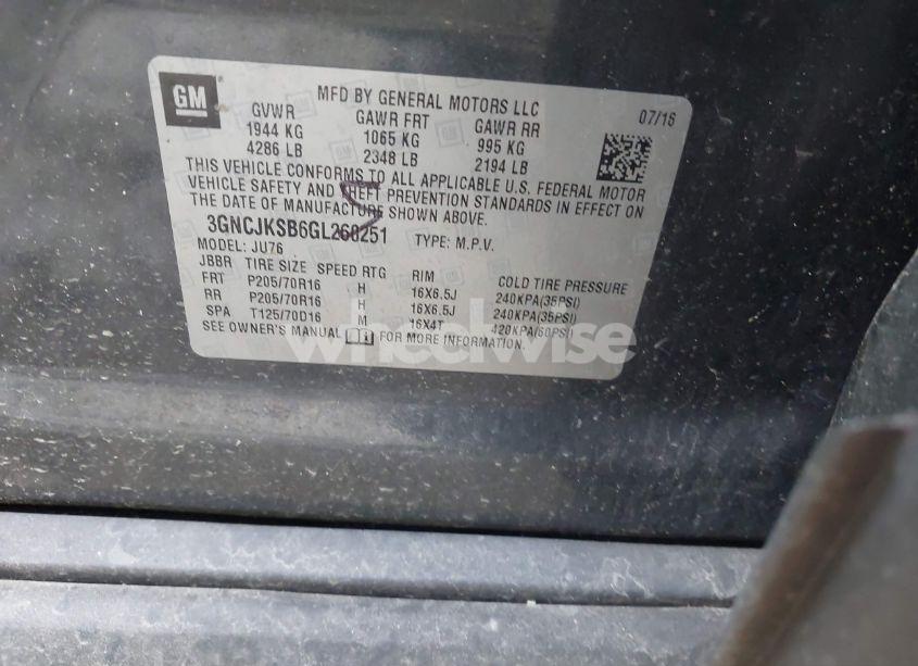 Photo 9 of 2016 Chevrolet Trax 1LS (VIN 3GNCJKSB6GL260251)