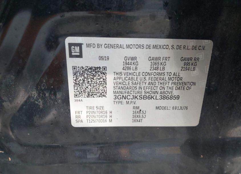 Photo 9 of 2019 Chevrolet Trax LS (VIN 3GNCJKSB6KL386859)