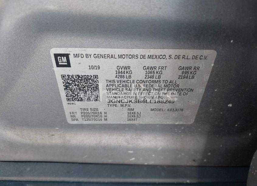 Photo 9 of 2020 Chevrolet Trax FWD LS (VIN 3GNCJKSB6LL188249)