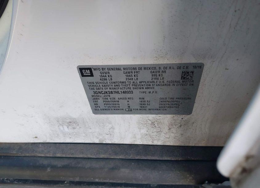 Photo 9 of 2017 Chevrolet Trax LS (VIN 3GNCJKSB7HL148933)