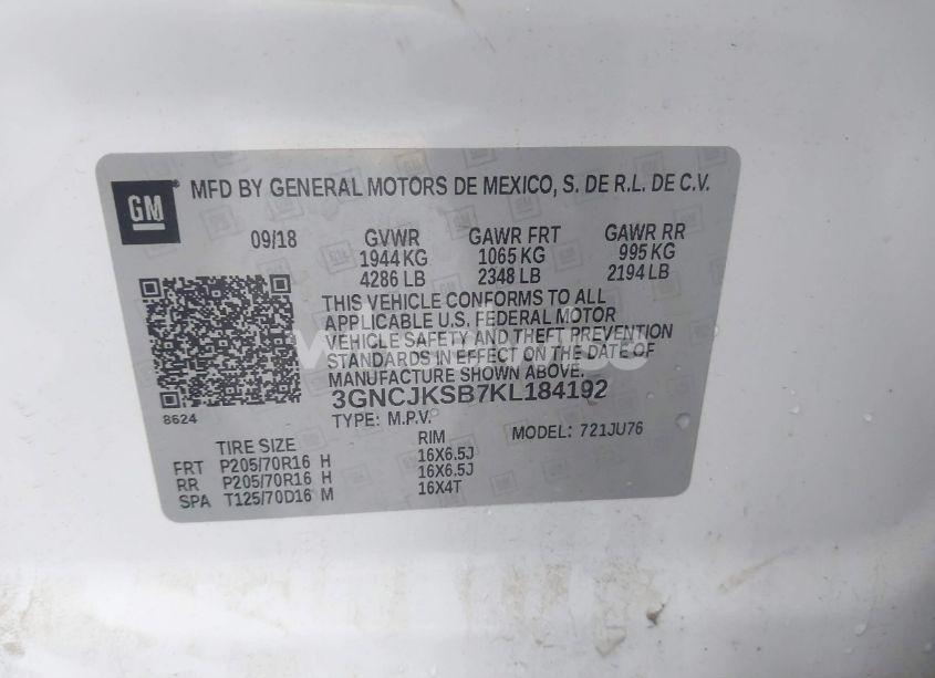 Photo 9 of 2019 Chevrolet Trax LS (VIN 3GNCJKSB7KL184192)