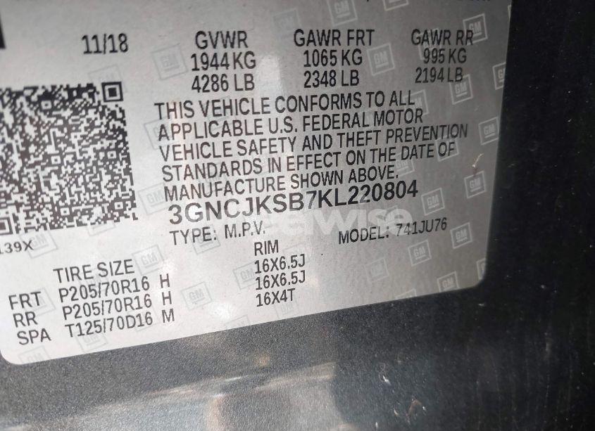 Photo 9 of 2019 Chevrolet Trax LS (VIN 3GNCJKSB7KL220804)