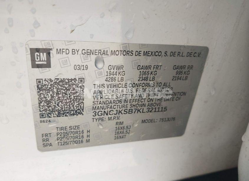 Photo 9 of 2019 Chevrolet Trax LS (VIN 3GNCJKSB7KL321115)