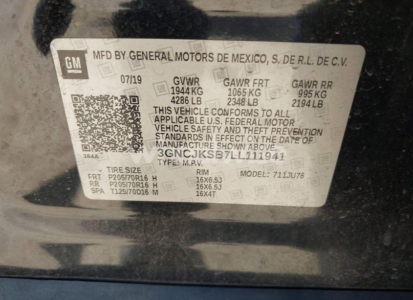 Photo 9 of 2020 Chevrolet Trax FWD LS (VIN 3GNCJKSB7LL111941)