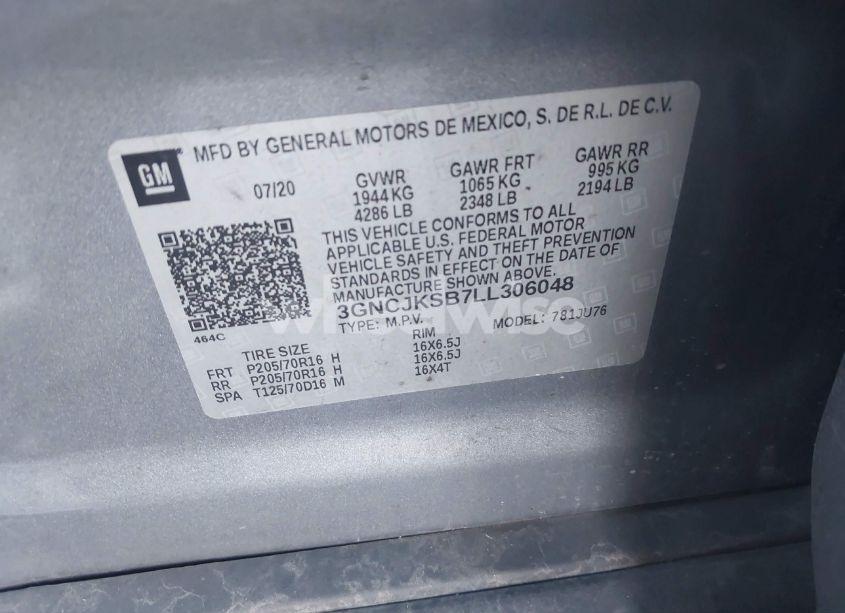 Photo 9 of 2020 Chevrolet Trax FWD LS (VIN 3GNCJKSB7LL306048)