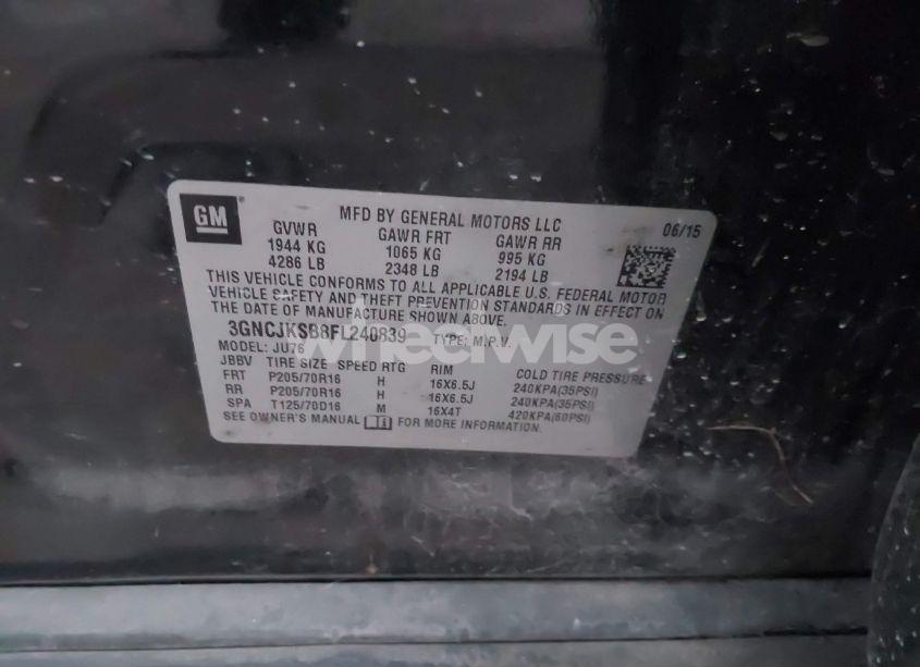 Photo 9 of 2015 Chevrolet Trax 1LS (VIN 3GNCJKSB8FL240839)