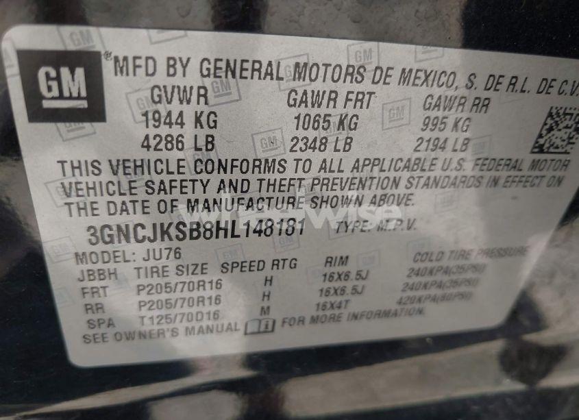 Photo 9 of 2017 Chevrolet Trax LS (VIN 3GNCJKSB8HL148181)