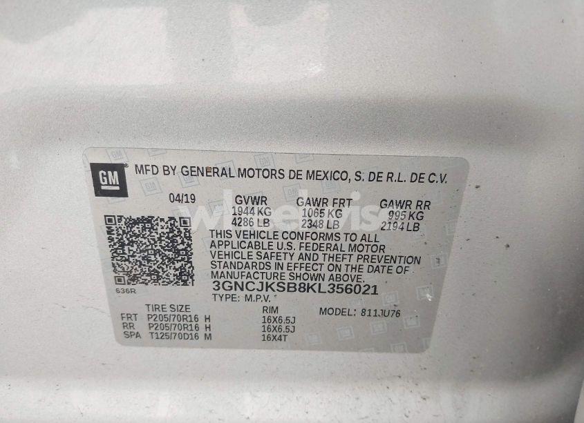 Photo 9 of 2019 Chevrolet Trax LS (VIN 3GNCJKSB8KL356021)