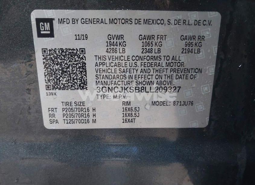 Photo 9 of 2020 Chevrolet Trax FWD LS (VIN 3GNCJKSB8LL209327)