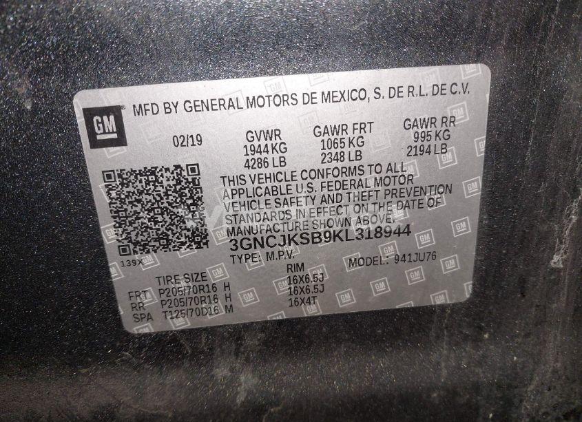 Photo 9 of 2019 Chevrolet Trax LS (VIN 3GNCJKSB9KL318944)