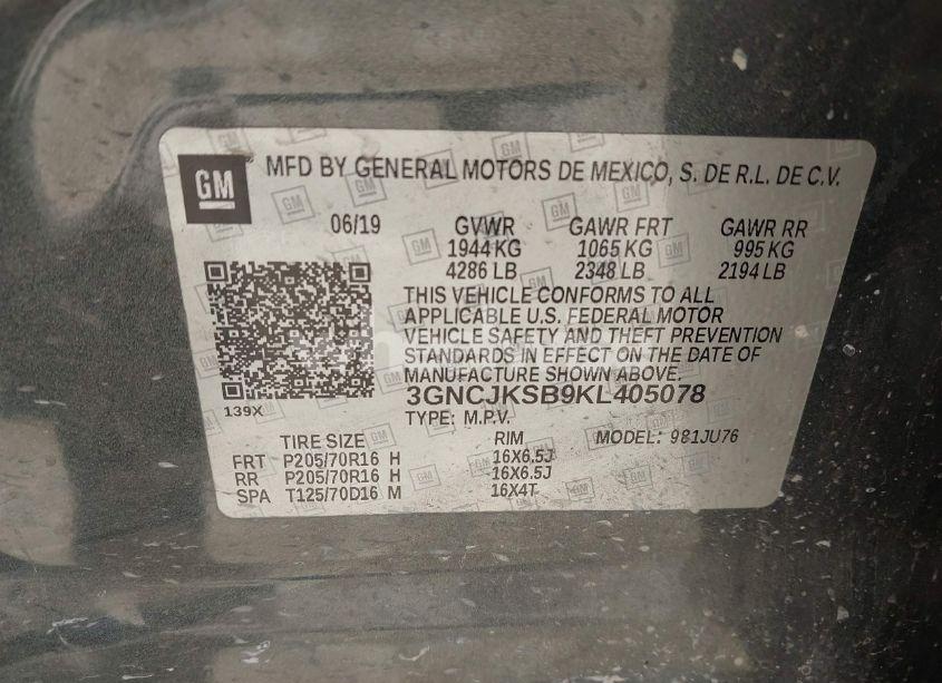 Photo 9 of 2019 Chevrolet Trax LS (VIN 3GNCJKSB9KL405078)